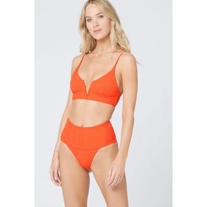 L*Space Pointelle Rib Desi Bikini Bottom Size S